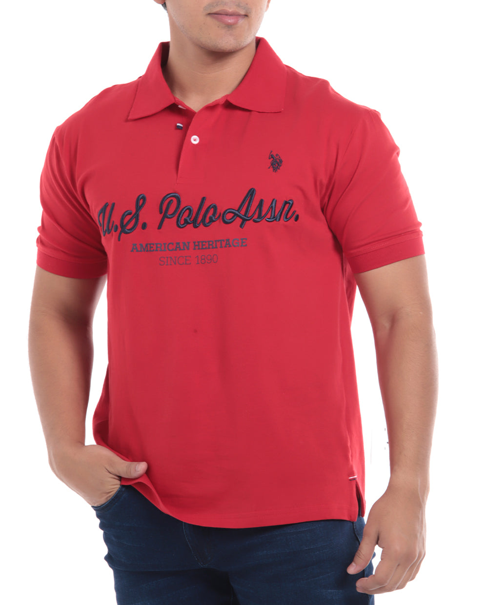 Polo Fashion para caballero con letras al frente