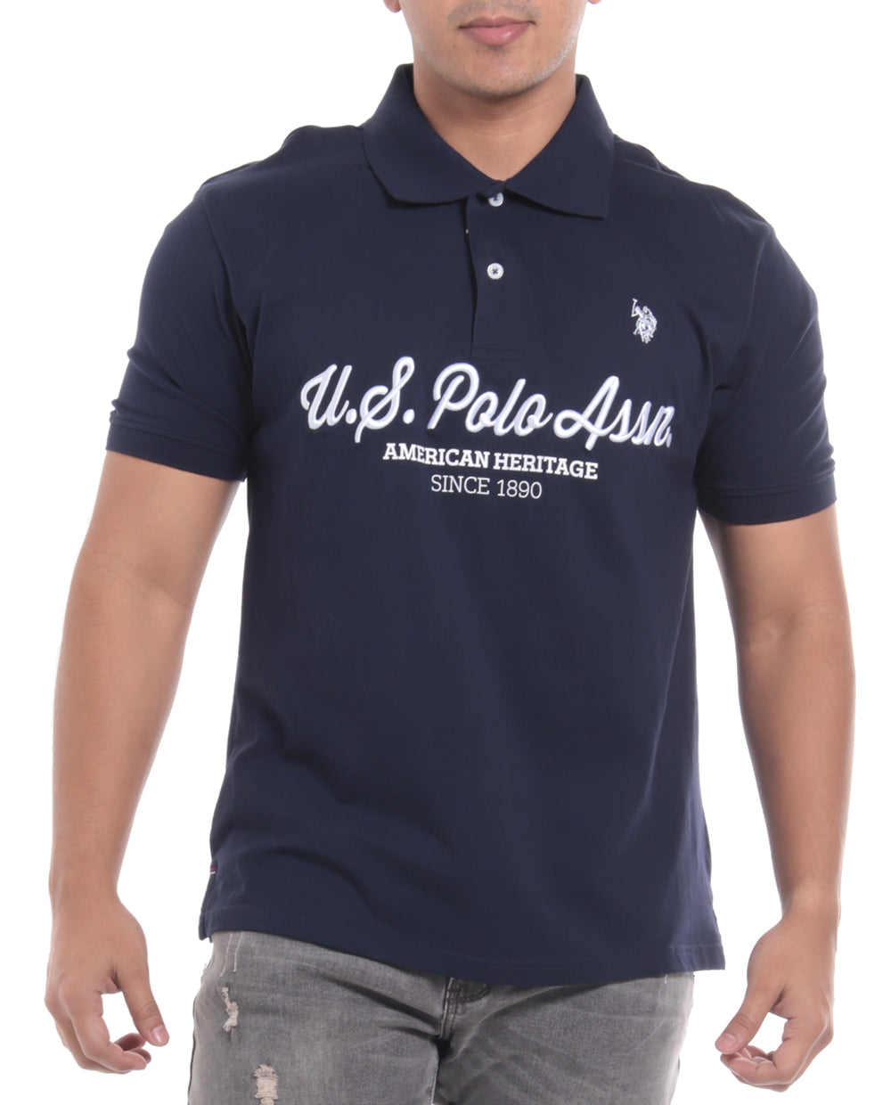 Polo Fashion para caballero con letras al frente