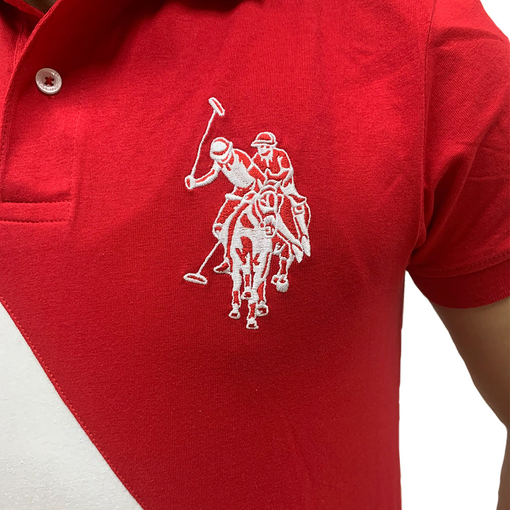 Camisa Polo Fashion Roja con Líneas