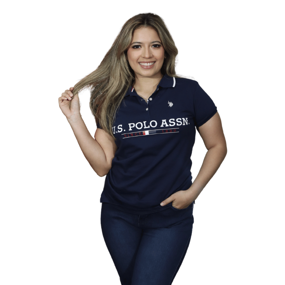 Polo Fashion con logo y rayas al frente