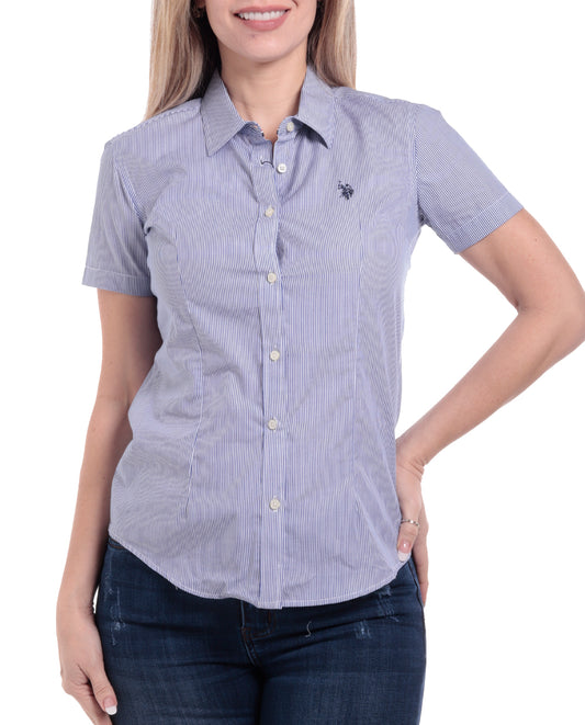 Camisa manga corta de mujer estilo Polo Navy